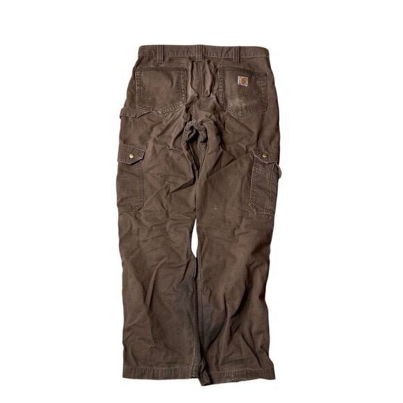 Y2K Carhartt Distressed Ripstop Pants B342 DFE Brown 32X30 - Picture 4 of 8